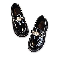 Girl's Platform Loafers Patent Leather Slip-On Penny Loafers Flats Moccasins Oxfords School Uniform Dress Shoes