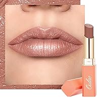  Oulac Moisture Peach Nude Lipstick - 2 in 1 lipstick & lip  Balm, Shimmer Soild Lip Gloss, Lightweight Smooth, Natural Look Best for  Dry, Cracked and Chapped Lips, Vegan 2.2g/0.07oz (