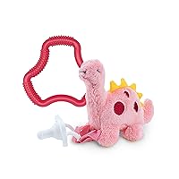 Dr. Brown's Baby Lovey Pacifier Holder & Teether Clip with Pink HappyPaci and Flexees Ergonomic Teether, 100% Silicone