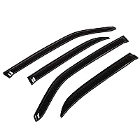 Tuningpros WV-665 Outside Mount Window Visor Deflector Rain Guard Dark Smoke 4-pc Set, Compatible with 2006-2013 Audi A3