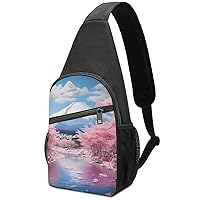 Japan Mount Fuji Landscape Sling Bag Crossbody Backpack Travel Chest Bag Hiking Daypack