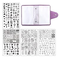 4PCS XL Nail Art Stamp Plates with Stamping Image Plates Collection Manicure Tools Plate Organizers XL07-10