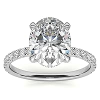 925 Silver, 10K|14K|18K Solid Gold Handmade Engagement Rings 3 CT Oval Cut Moissanite Solitaire Bridal Wedding Ring for Women Gifts