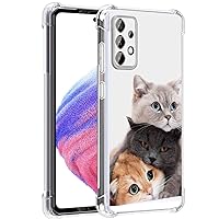 Galaxy A53 5G Case, Brown Cute Cat Drop Protection Shockproof Case TPU Full Body Protective Scratch-Resistant Cover for Samsung Galaxy A53 5G