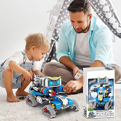2022 New-2-in-1-STEM Remote Control Robot Building Kit for Kids (796 Pieces) - RC Toy Building Sets Robot or Cars, Robotics Toys for Boys Age 8 9 10 11 12+ Year Old, Gift for Birthday Christmas Etc