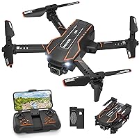Mini Drone with Camera for Kids, Remote Control Helicopter Toys Gifts for Boys Girls, FPV RC Quadcopter with 1080P HD Live Video Camera, Altitude Hold, Gravity Control, 2 Batteries, Black