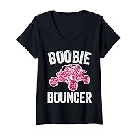 Womens Boobie Bouncer UTV Offroad Riding Mudding Funny Off-road V-Neck T-Shirt