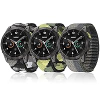 3 Packs Compatible with Garmin Fenix 6/Fenix 5/Fenix 7 Watch Band,22mm Nylon Sport Camouflage Quickfit Replacement Strap for Garmin Fenix 6 Pro/Sapphire,Instinct,Forerunner 935/955,Quatix 6/5