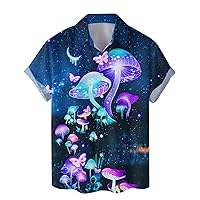 Mushroom Hawaiian Shirts for Men - Mushroom Shirt, Mushroom Shirts for Men, Mushroom Stripe Button Down
