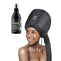 Hooded Hair Dryer Attachment | Heat Protectant Spray Set - Soft Adjustable Large hooded bonnet & Keratin Hair Treatment Leave in Conditioner Spray 10oz