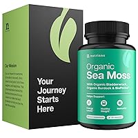 Organic Irish Sea Moss Capsules - Irish Sea Moss with Burdock Root and Bladderwrack Capsules for Thyroid and Immune Support - 60 Seamoss Capsules for Joint Support Healthy Gut and Digestive Health