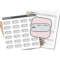 Fitness planner stickers sheet Sport weight loss calories count workout diet food habit tracker goal steps exercise calendar checklist weekly monthly 26/03 FNSH02 (Stickers sheet)