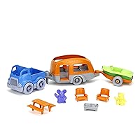 Green Toys RV Camper Set, Blue/Orange - 10 Piece Pretend Play, Motor Skills, Kids Toy Vehicle Playset. No BPA, phthalates, PVC. Dishwasher Safe, Recycled Plastic, Made in USA.