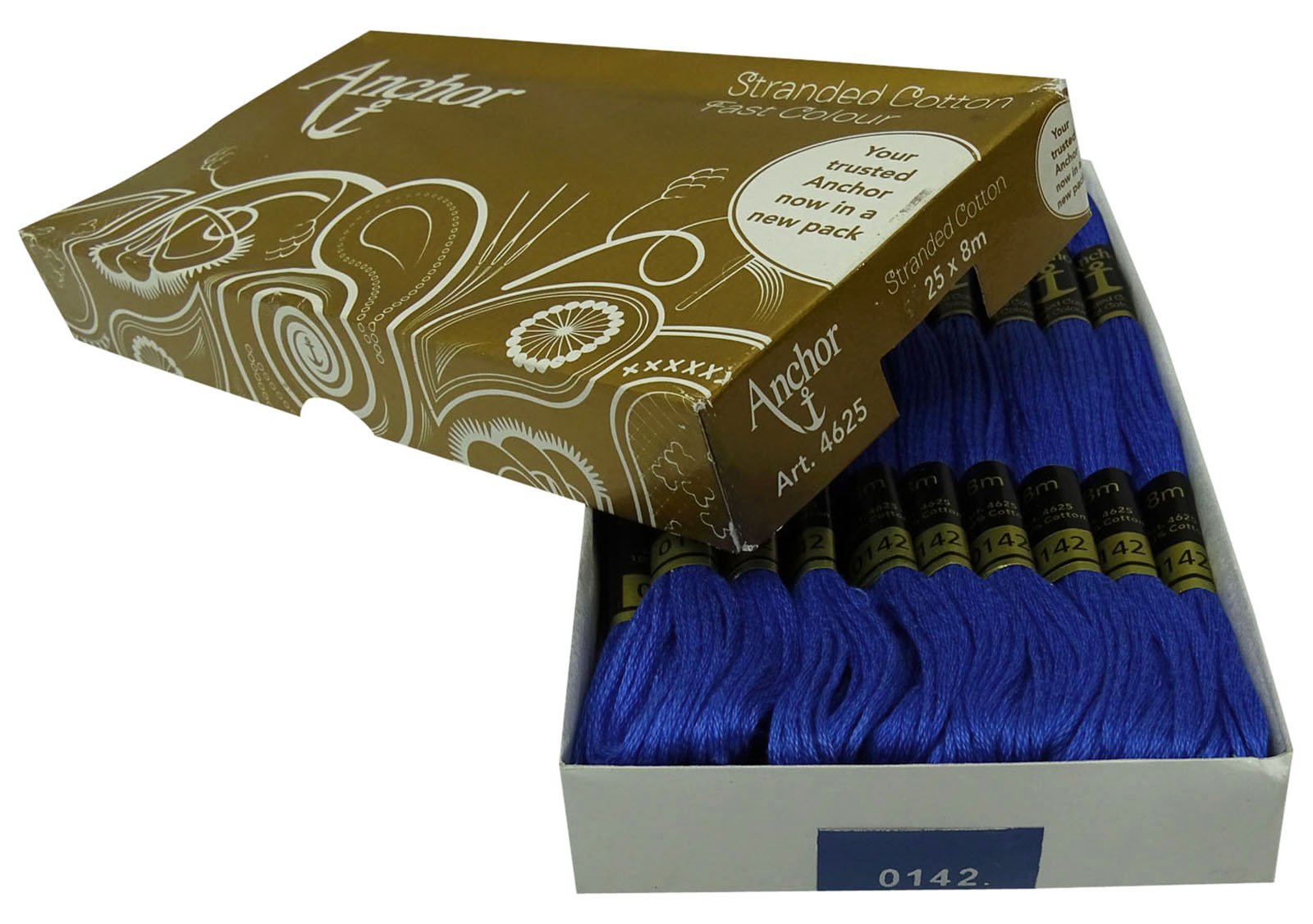 IBA Indianbeautifulart Cross Stitch Hand Embroidery Thread Stranded Cotton Craft Sewing Floss 25 Skeins-Royal Blue
