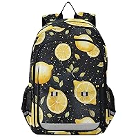 ALAZA Lemon on Black Background Backpack Bookbag Laptop Notebook Bag Casual Travel Daypack for Women Men Fits15.6 Laptop