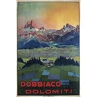 Laminated Dobbiaco Dolomiti Italy Vintage Illustration Travel Art Deco Vintage French Wall Art Nouveau 1920 French Advertising Vintage Poster Prints Art Nouveau Decor Poster Dry Erase Sign 24x36