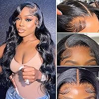 Hedy 220% Density Lace Front Wigs Human Hair Wigs for Black Women Pre Plucked with Baby Hair Body Wave Glueless 10A Lace Closure Wigs Human Hair Natural Color 22 Inch