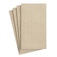 Caspari Natural Jute Paper Linen Guest Towel Napkins, Two Packs of 12
