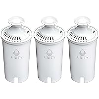 Brita Standard Water Filter, BPA-Free, Replaces 1,800 Plastic Water Bottles a Year, Lasts Two Months or 40 Gallons, Includes 3 Filters, Kitchen Essential, White