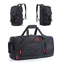 BAGSMART Gym Bag for Women & Men, 35L Sports Travel Duffel Bag with Shoe Laptop Compartment，Anti-Theft Carry On Weekend Bag for Airplane,Workout Overnight Backpack for Travel,Black