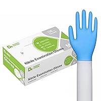 Medical Nitrile Examination Gloves Medium, Pack of 100，Disposable Exam Gloves, Powder Free Latex Free Rubber, Non-Sterile, Food Safe, Ultra-Strong