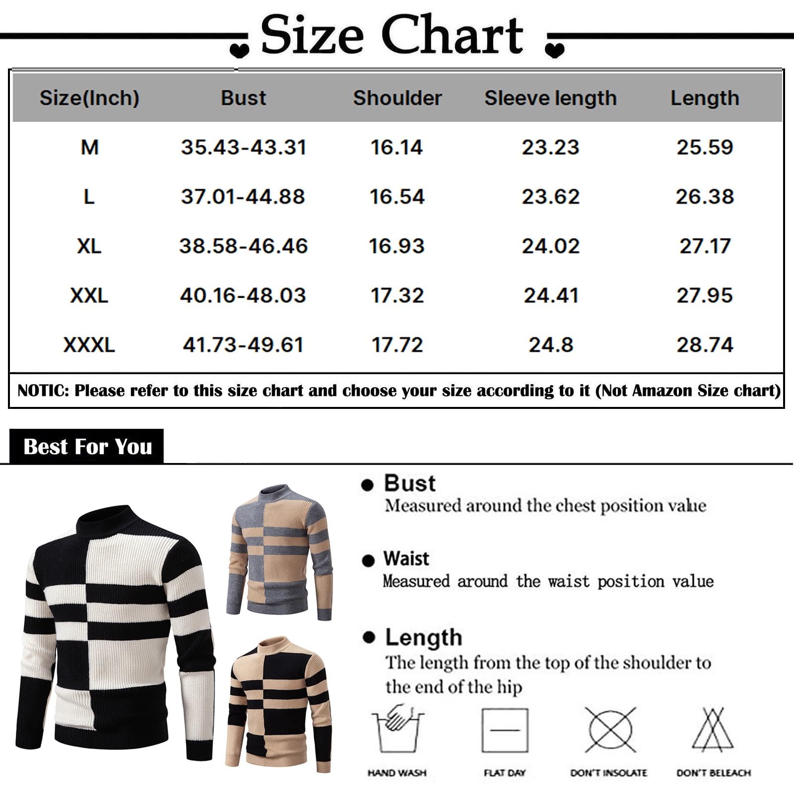 XIAXOGOOL Men's Sweater Crewneck Pullover Long Sleeve Color Block Cable Knit Warm Chunky Winter Jumper Sweaters