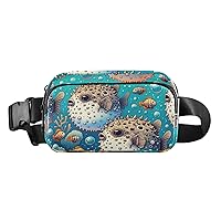 Cross Body Fanny Pack Puffer-fish-pattern Fashion Waist Packs Unisex Belt Bag