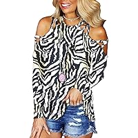 Womens Sexy Off The Shoulder Top Casual Long Sleeve Cold Shoulder Cut Out Blouse Shirts