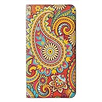 RW3402 Floral Paisley Pattern Seamless PU Leather Flip Case Cover for Samsung Galaxy A51 5G [for A51 5G Version only. NOT for A51]