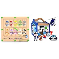 Magnetic Color & Number Maze and Montessori Wooden Police Station Playset