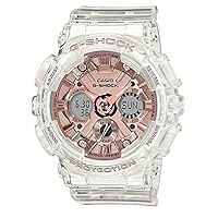 G-Shock Watch for Women, Quartz Movement, Analog-Digital Display, Clear Resin Strap (GMA-S120SR-7ADR), White, Bracelet