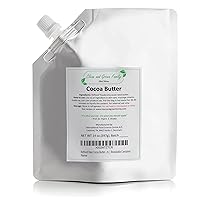 Clean and Green Pure Cocoa Butter - 100% Natural Unscented Refined Base Ingredient for DIY Skin Care Recipes, Stretch Mark Removal, for Soap Making in Premium Resealable Pouch, 14 oz