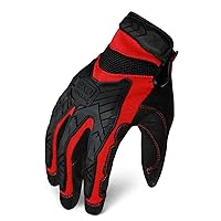 Ironclad EXO Motor Impact Glove; Work Gloves, TPR Impact Protection, (1 Pair), EXO2-MIGR-02-S,Black & Red