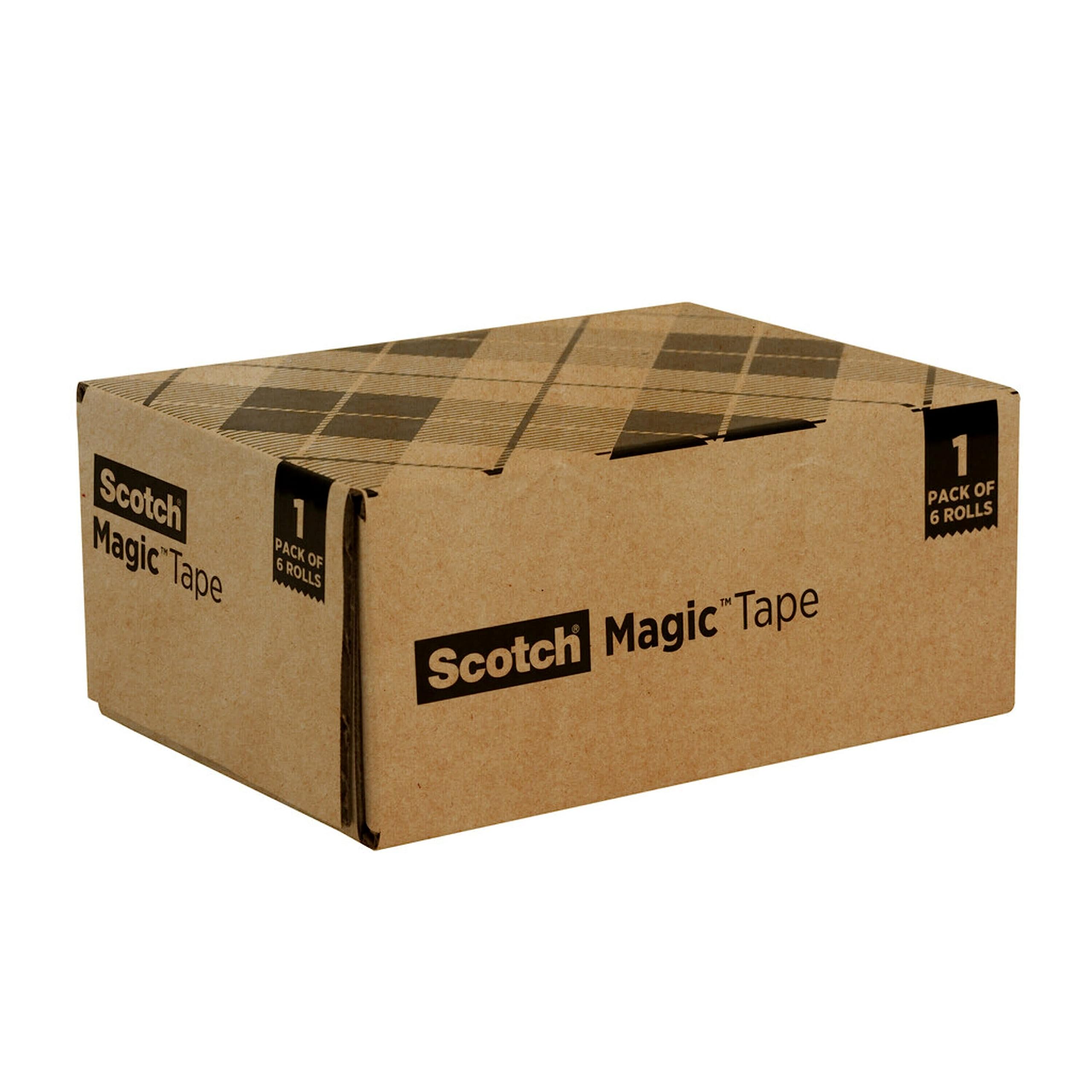 Scotch Magic Tape, Invisible, Back to School Supplies and College Essentials for Students and Teachers, 6 Tape Rolls With Dispensers, 3/4 in x 650 inches