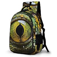 Lizard Eyes Travel Backpack Double Layers Laptop Backpack Durable Daypack for Men Women