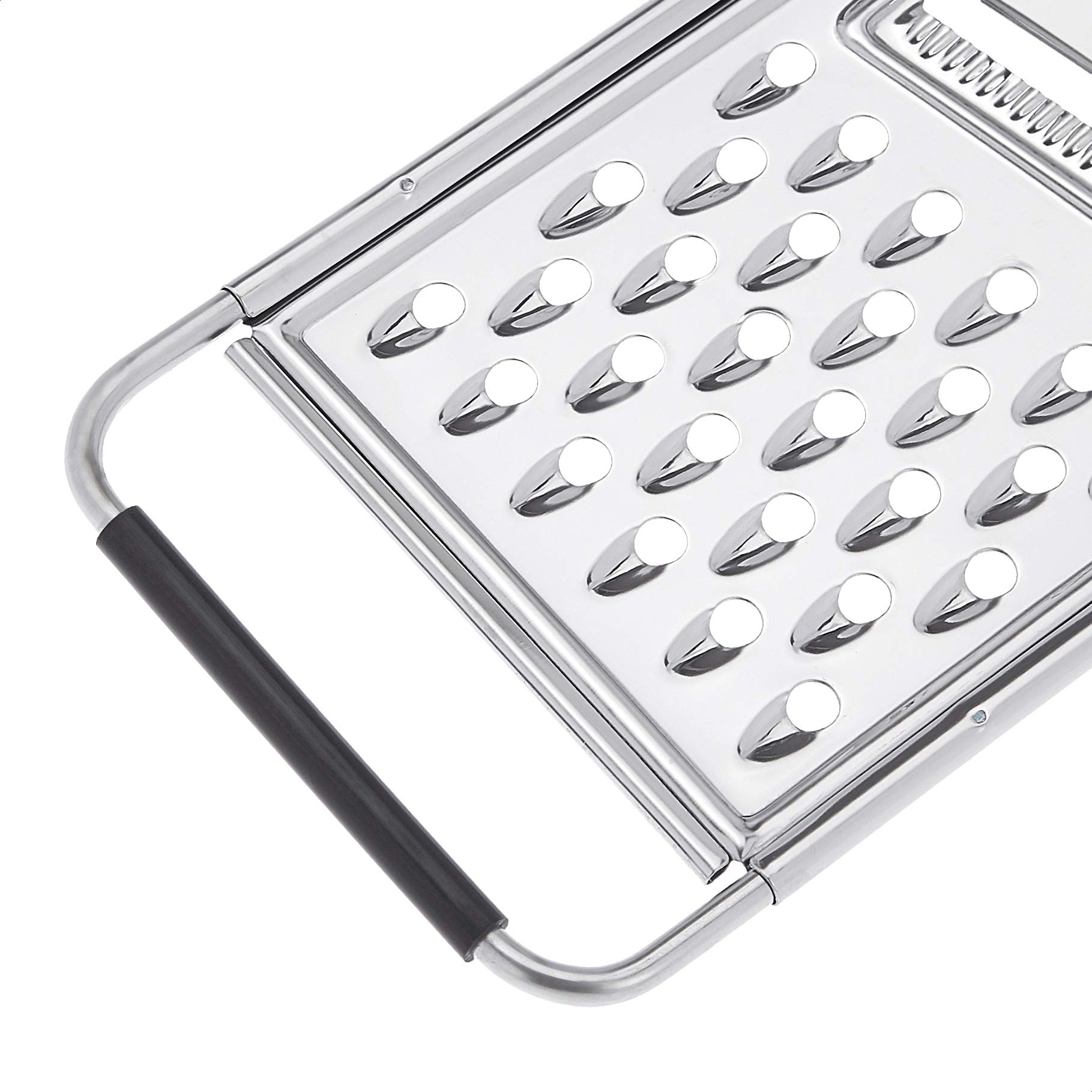 AmazonCommercial Stainless Steel Flat Cheese Grater with Non-Slip Handle and Base