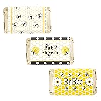 Bumble Bee Baby Shower Mini Candy Bar Wrappers - 45 Stickers