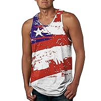 Independence Day Tank Tops for Men 4th of July Sleeveless Crew Neck Tops Gym Workout Patriotic Exercise T-Shirts