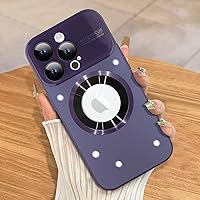 harlet for iPhone 15 Pro Max Case Plating, Wide Lens Camera Protection, Electroplate Back Elegant Drop Protection Frame, Screen Protector Four Corner Cushion Full Body Protection Cover -Purple