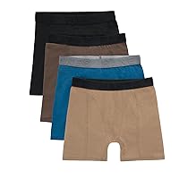 Hanes Boys Explorer Boys Long Leg Boxer Briefs Pack, Moisture-Wicking Boys' Underwear, Khaki/Black, 4-Pack