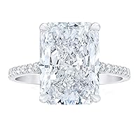 5 CT Radiant Cut Colorless VVS1 Moissanite Engagement Ring for Women Hidden Halo Wedding Ring Solitaire Promise Ring for Bridal Gifts Anniversary Ring