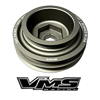 VMS Racing 99-00 Light Weight Billet Aluminum Crankshaft CRANK PULLEY Compatible with Honda Civic Si DOHC B16 engines B16A2 1999-2000 Acura Integra 1994-2001
