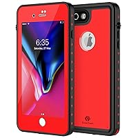 iPhone 8 Waterproof Case, CaseTech NRE Series Shockproof Full-Body Protective Slim Fit Cover (Red)