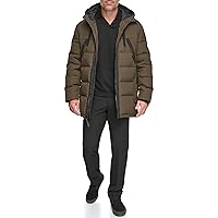 Andrew Marc Men's Mid Length Water Resistant Wool Jacket with Inner Bib