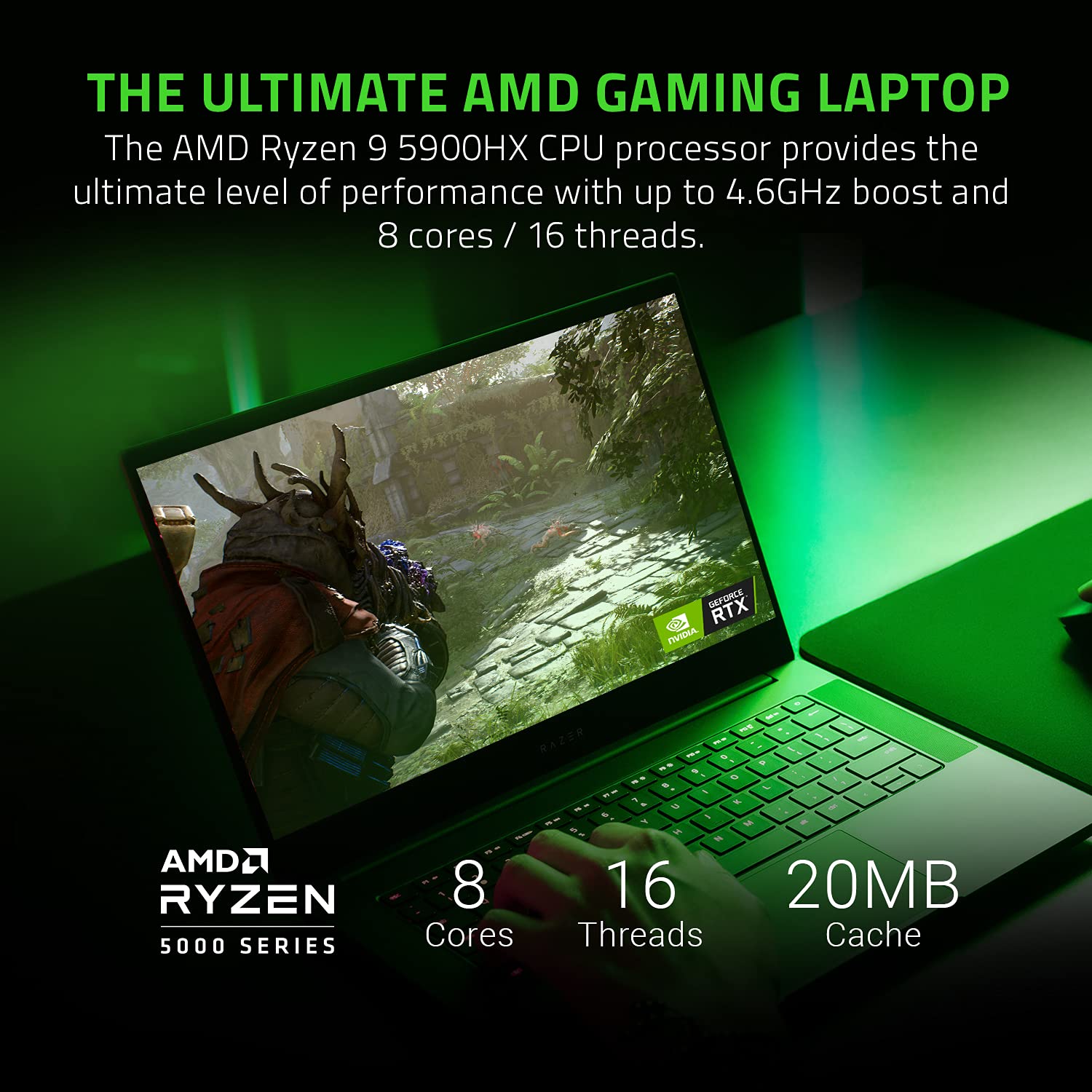 Razer Blade 14 Gaming Laptop: AMD Ryzen 9 5900HX 8 Core, NVIDIA GeForce RTX 3080, 14