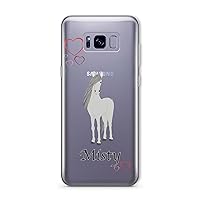 Personalised Clear Opaque Horse (Greys) Pet Phone Case Cover for iPhone Samsung Samsung Galaxy S8 Plus/Grey