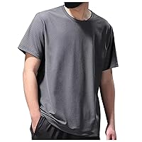 Tshirts Shirts for Men Cotton Summer Ice Mesh Eyes Breathable Quick Drying Plus Size Casual Sweatshirt