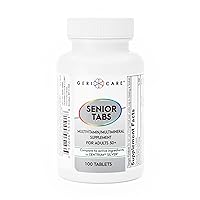 GeriCare Senior Tab 50+ Multivitamin and Minerals Tablets - Immune Support - Age-Defying Nutrition, 100 Count (Pack of 1)