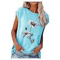 Womens Tops Summer t Shirts 2023 Fashion Basic Short Sleeve Round Neck Loose Dressy Tunic Blouse Cute Graphic Tees