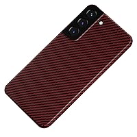 Carbon Fiber Case for Samsung Galaxy S22/S22 Plus/S22 Ultra 5G, PC Back Cover Wireless Charging Friendly Matte Slim Light Shockproof Case,Red,s22 Ultra 6.8''